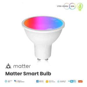 Tuya Matter WiFi GU10 Smart Bulb Dimmable Led Light 16 Million RGB CW Colors Candle Lamp Voice Control Alexa Google Home HOMEKIT