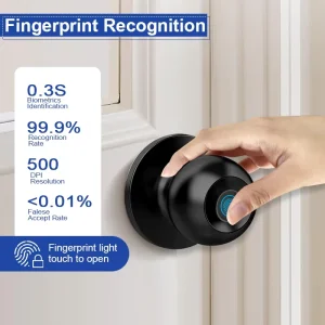 Tuya Round Knob Smart Lock SF048 Adjustable Single Latch Aluminium Alloy Smart Entry Door Lock