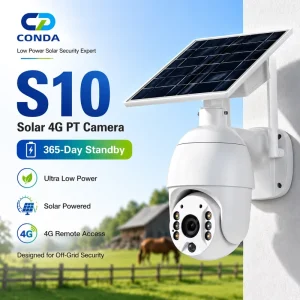 Tuya S10 Outdoor 4G WiFi Solar PTZ Camera Support SIM Card, 3MP IP66 Waterproof Wireless Security CCTV Camera