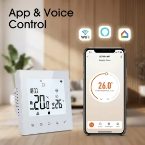 Tuya Smart 16A Electric Underfloor Heating Thermostat Temperature Controller Switch with 3 Meter Cable Floor Sensor