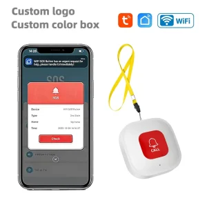 Tuya Smart Caregiver Pagers Waterproof Call Button Elderly Personal Emergency Alarm APP Help Request Prompt
