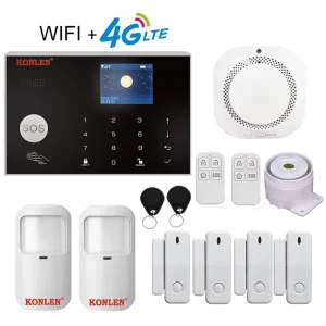Tuya Smart Controlled Full Set Kit 4G GSM WiFi Alarm Intrusion Protection Google Home/Alexa Compatible Motion Sensor PIR Alarm