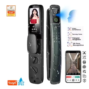 Tuya Smart Door Lock 3D Face Recognition WiFi Memory Card Aluminum Alloy IP65 Waterproof Multi Unlock Compatible Steel Doors
