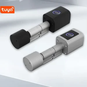 Tuya Smart Door Lock Cylinder Round Knob Door Lock Home Fingerprint Card Keyless Lock Smart Cylinder