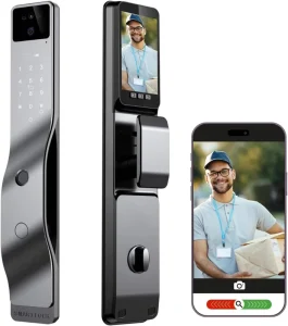 Tuya Smart Entrance Door Lock for Steel Door Aluminum Alloy Construction Wi Fi Enabled Fingerprint & Face Recognition Unlock