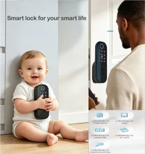 Tuya Smart Fingerprint Smart Door Lock with APP Convenient Water Proof Swipe Card Smart Locks Stainless Steel Smart door Locks
