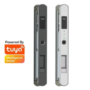 Tuya Smart Fingerprint WiFi Enabled Sliding Glass Door Lock with Key Push Pull Window Hardware Digital Locks Latest Design