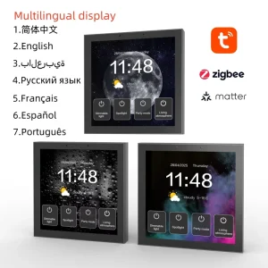 Tuya Smart Home Products Google Home Alexa Integration Module 4 Inch Zigbee Control Touch Panel Wall Automation Smart Switch M4