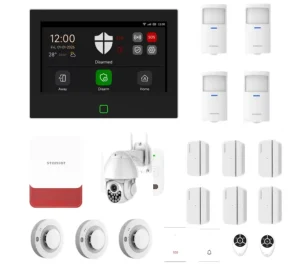 Tuya Smart Home Security Alarm System GSM with Touch Screen 4G WIFI & RF433MHz ABS Material Alexa & Smart Life App Control