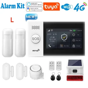 Tuya Smart Home Security Kit 4G GSM Alarm System Touch Screen WIFI Wireless ABS Material Anti theft Burglar Protection SOS