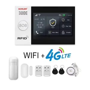 Tuya Smart Home Security Kit 4G GSM Alarm System with Touch Screen WIFI Wireless ABS Material Anti-theft Burglar Protection