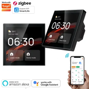Tuya Smart Home System Automation WiFi Central Control Panel Built in Zigbee Gateway Alexa Voice Control Touch Wall Switches