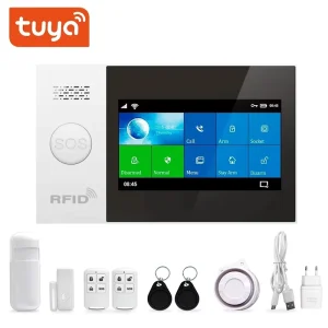 Tuya Smart Home Wireless 4G Alarm System Kit PIR Motion Detection WiFi Security Host