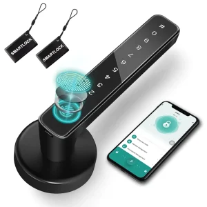 Tuya Smart Knob Lock SF047 Fingerprint Code Mechanical Key Unlock Adjustable Single Latch Smart Door Lock