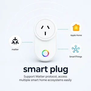 Tuya Smart Life 16A WiFi Power Socket with Voice Control – Alexa Google Home Compatible Smart Plug with RGB Ambient Night Light