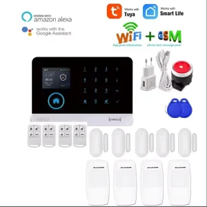 Tuya Smart Life Home Security System Touch Keyboard LCD Display WIFI GSM 433MHz ABS Material PIR Motion Sensor Battery Backup