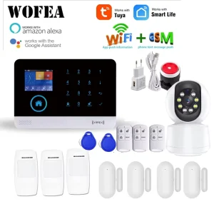 Tuya Smart Life Touch Keyboard WIFI GSM Alarm System Home Burglar Security 433MHz 99 Wireless Zone APP Control