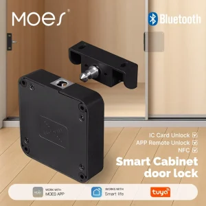 Tuya Smart Lock for Wood Cabinets & Drawer Doors with Keyless Entry IC Card App Control & Remote Monitoring