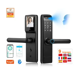 Tuya Smart Lock with Cat’s Eye Fingerprint & Password WiFi for Wooden Aluminum Indoor Doors Face Lock