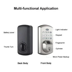 Tuya Smart Lock with Wi-Fi App Control ABS & Zinc Alloy Wood Door Compatible FCC Deadbolt Lock US Standard