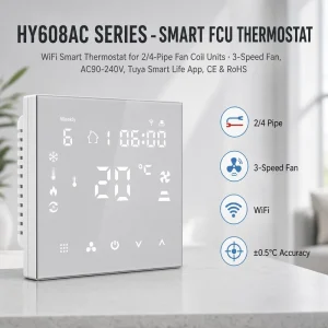 Tuya Smart Modern WiFi Modbus HVAC Fan Coil Thermostat Works with Alexa and Google Home for Villas and Home Thermostat