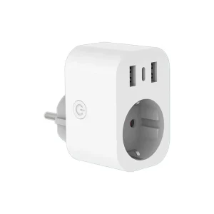 Tuya Smart OEM 16A EU Schuko Plug USB a c Power Monitor WiFi Smart Plug