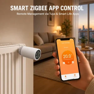 Tuya Smart Radiator Thermostatic Head with Zigbee Receiver to Control Gas Boiler