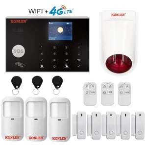 Tuya Smart Screen Control Panel 4G GSM WiFi Alarm System Strobe Siren ABS Google Home Alexa Compatible for Home Security