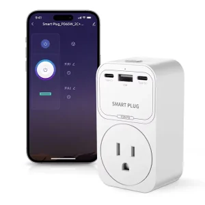 Tuya Smart WiFi 65W GaN Fast Charger Plug with Type C USB 2 Port ABS EU Socket 16A Rated Current