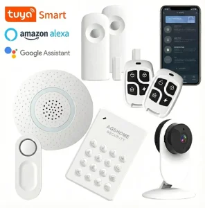 Tuya Smart WiFi GSM Alarm System 433MHz Wireless Home Security Kit with Auto Dial and App Push Notification