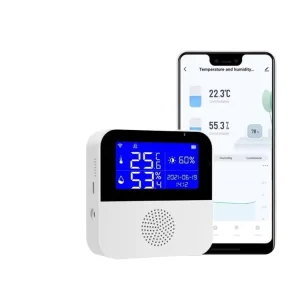 Tuya Smart WiFi Temperature Humidity Sensor Support App Control AS91W Home Hygrometer Thermometer Intelligent Monitoring