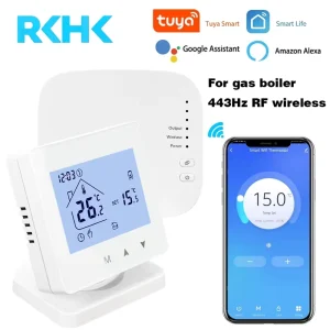 Tuya Smart WiFi Thermostat for Gas Boiler Home Hotel Use Battery USB Powered RF433 Signal Smart Life App Control