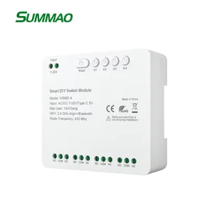 Tuya Smart WiFi+RF4 Channel Relay On/Off Remote Control Switch with 10A Max. Current