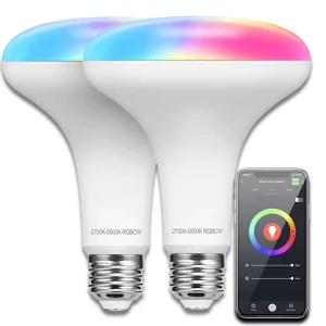 Tuya Smart Wifi LED Light Bulb RGB Color Changing Voice Remote Control Warm Cold E27 E26 Base ROHS Certified Reflector DC Power