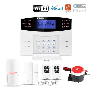 Tuya Smart Wireless WiFi GSM Alarm System Kit 433MHz Home Security Burglar Alarm Host with PIR Motion Sensor Remote Control