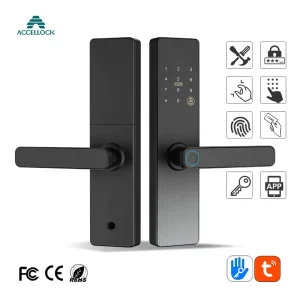 Tuya TTLock WiFi Smart Door Lock with Memory Card for Wood Aluminum Steel Doors 6 in 1 Biometric Key Entry Home Hotel Office