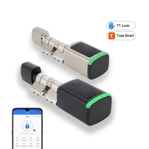 Tuya WIFI TT Lock Smart Cylinder Lock with Aluminium Alloy App Control & Key for Stainless Steel/Brass/Glass Doors Home Security