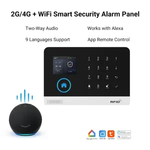 Tuya Wi Fi Alarm System Wireless Smart Home Security System with Phone APP Alert Work with Alexa for House Apartment