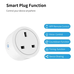 Tuya Wi Fi Smart Socket 16A with Power Metering AI Voice Control Mobile Remote Control UK Plug Socket 2200W Copper