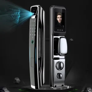 Tuya WiFi 3D Face Recognition Aluminum Face Password Recognition Ttlock Smart Biometrics Door Lock with Camera for Front Door
