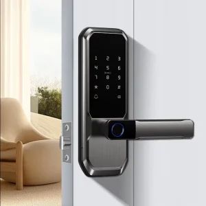 Tuya WiFi Connected Smart Lock for Aluminum Door Fingerprint & Card Access Operated Via APP & Mechanical Key