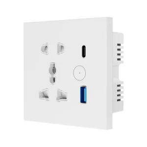 Tuya WiFi EU Smart Socket USB A+C Remote Timer Voice Control Wall Outlet