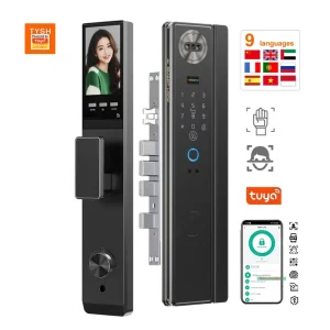 Tuya WiFi Face Recognition Door Lock with Video Intercom Fingerprint & Cloud Storage for Aluminum/Steel Door Home Use