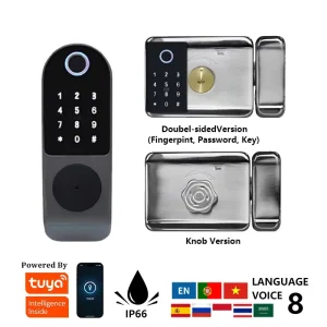 Tuya WiFi IP65 Waterproof Aluminium Alloy Digital Fingerprint Password Card Unlock Outdoor Smart Gate Lock Ttlock Smart Rim Lock