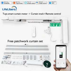 Tuya WiFi Motorized Curtain Track Kit Smart Electric Curtain Rail System for Residential Commercial Building Automation