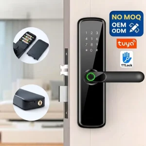 Tuya WiFi Smart Door Lock 5050 Mortise Electronic Password Anti-Peep Code Aluminium Alloy Cloud Ttlock Smart Fingerprint Lock