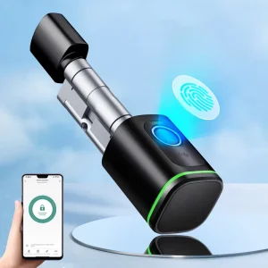 Tuya WiFi Smart Door Lock Cylinder Zinc Alloy Fingerprint Core European Standard Home Security Upgrade Easy DIY Install