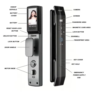 Tuya WiFi Smart Face & Fingerprint Lock with 3D Recognition for Wood Doors