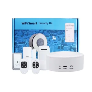 Tuya WiFi Smart Home Burglar Alarm System Kit, Remote Control Security, Works with Alexa