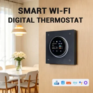 Tuya WiFi Smart Home Heating Knob Thermostat Temperature Controller for Water Gas Boiler Electric Heating Works with Alexa